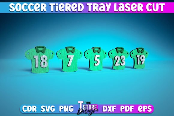 A Soccer Tiered Tray SVG for Laser Crafting & Graphics