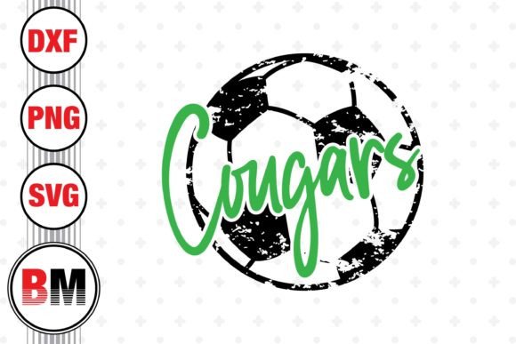 Cougars Distressed Soccer Graphics for Crafts & Sellers