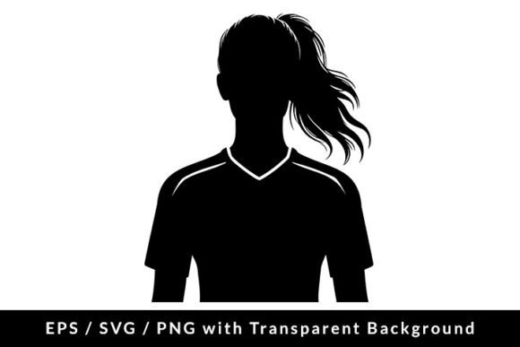 Essential Graphics: A Female Soccer Player Portrait Silhouette