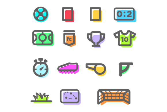 Football Soccer Icon Set Vector Design: Graphics & Icons