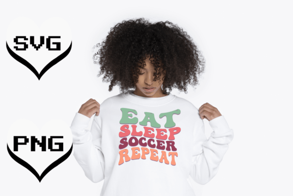 Groovy Eat Sleep Soccer Repeat: Graphics & Print Templates