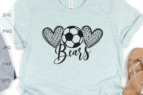 Heart Leopard Soccer Bears: Graphic Templates & Design Assets