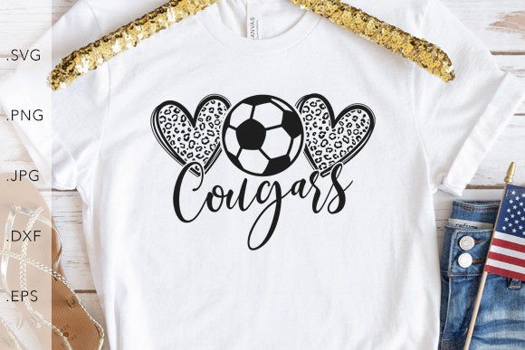 Heart Leopard Soccer Cougars: Graphics & Graphic Templates