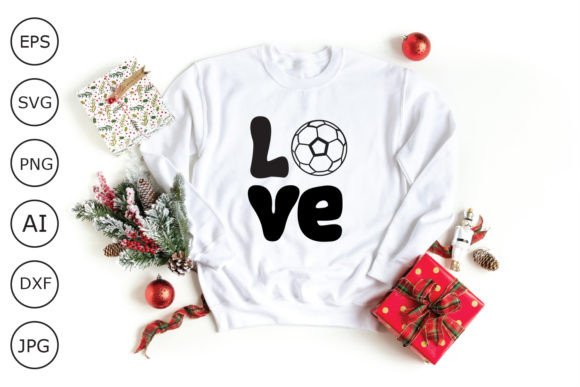 Love SVG Cut File, Soccer Love PNG: Graphics for Crafts