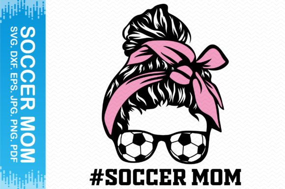 Messy Bun Soccer Mom Clipart: Graphics & Crafts