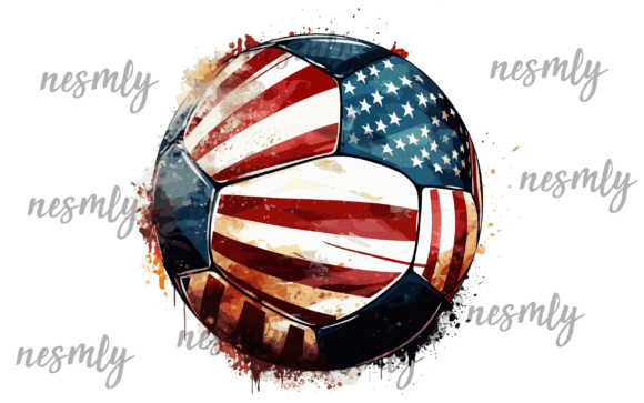 Soccer Ball USA Flag Graphics for Patriotic Product Collections