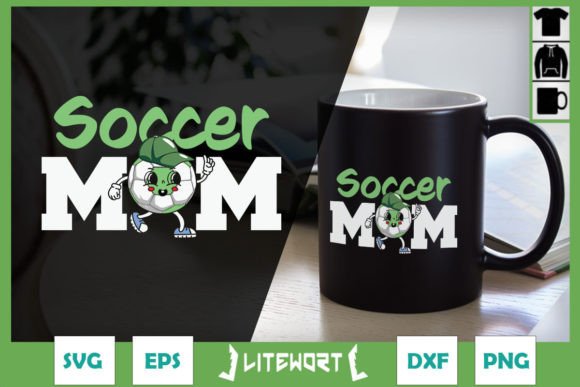 Soccer Mom Retro Soccer Cartoon: Graphics for Crafts