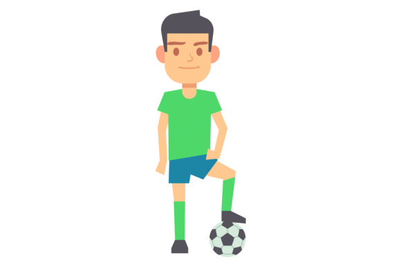 Soccer Player Cartoon Character for Embroidery Projects